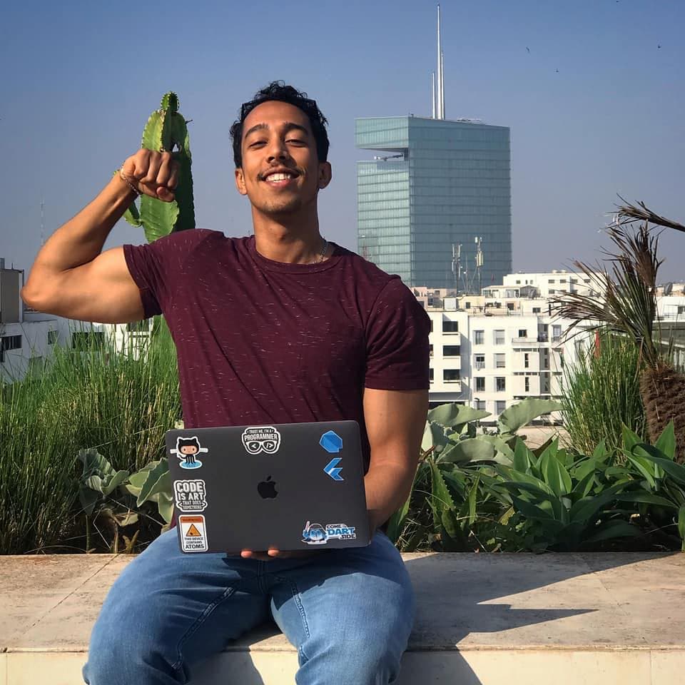 Hamza with his Laptop!